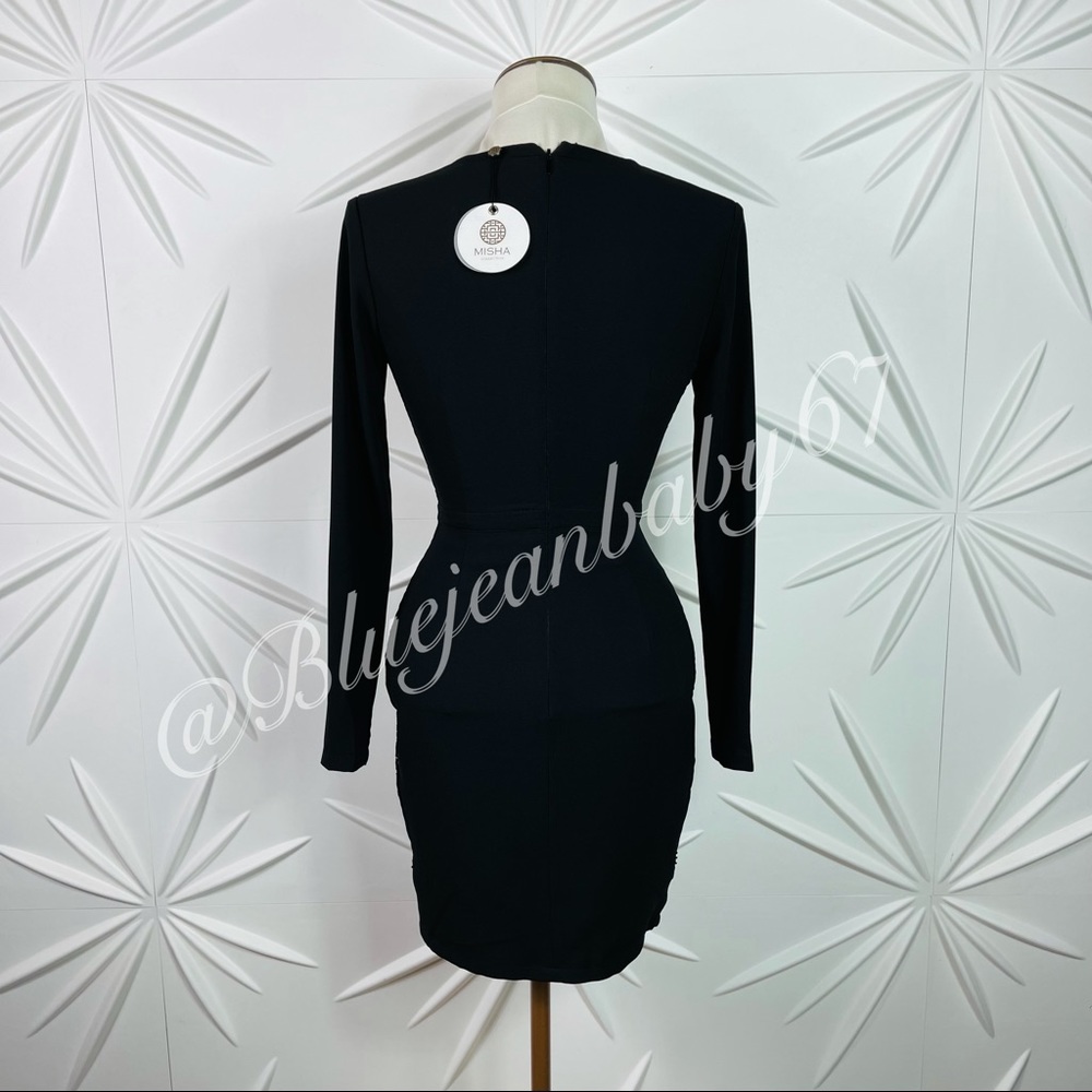 Misha Collection Little Black Dress In Black/Nude - Picture 14 of 16